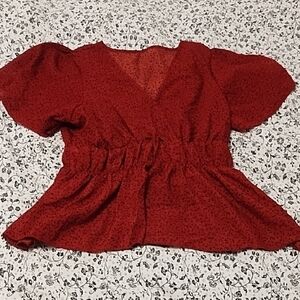 SHEIN Elegant Red Blouse